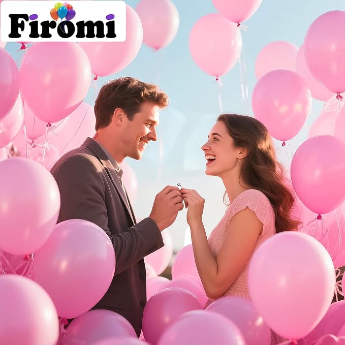 Firomi Pearl Light Pink Balloons 12-inch 100 Pack | Big Helium Round Pale Pink - Image 5