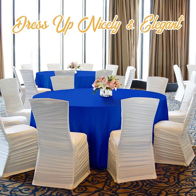 BRILLMAX 10 Pack Royal Blue Round Tablecloths 90 Inch - Circle Bulk Linen Polyester Fabric Washable Table Cloth Cover for Wedding Reception Banquet Birthday Party Buffet Restaurant
