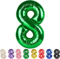 8 Balloon Numbers Party Decorations, 40In Dark Green Balloons by Mluchee