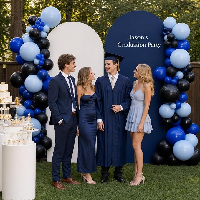 Jobkoo Blue and Black Balloon Arch Kit - Image 4