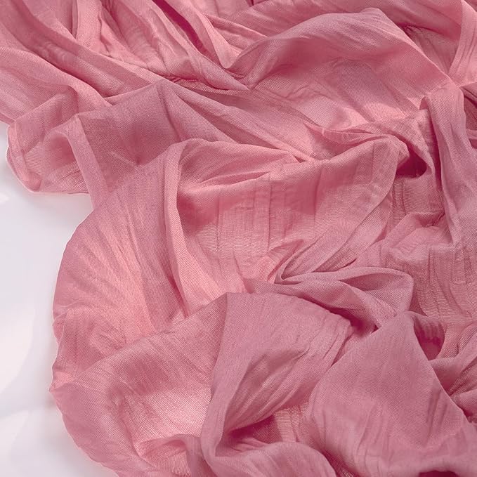 Cheesecloth Table Runner Summer Boho Wedding Birthday Party Home Decor | Mauve - Image 3