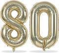 80th Birthday Balloons Champagne Gold by Lingqiang