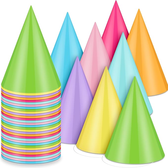 Zomiboo 40 PCS Birthday Party Hats Assorted Colors Party Cone Hats by Zomiboo