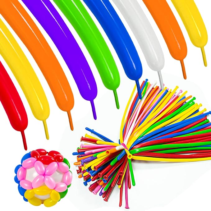ASIYUHY 260 long balloons 100 Pack Twisting Animal Balloons Assorted Color by ASIYUHY