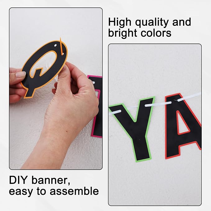 BEISHIDA Rainbow Black 116 PCS A-Z DIY Letter Custom Banner Party Decor | 111 - Image 2