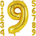 40 Inch Gold Number 9 Foil Balloon by TNCDJKPA