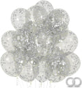 100pcs Silver Confetti Balloons 12 inch | Clear Latex balloon by ASIYUHY