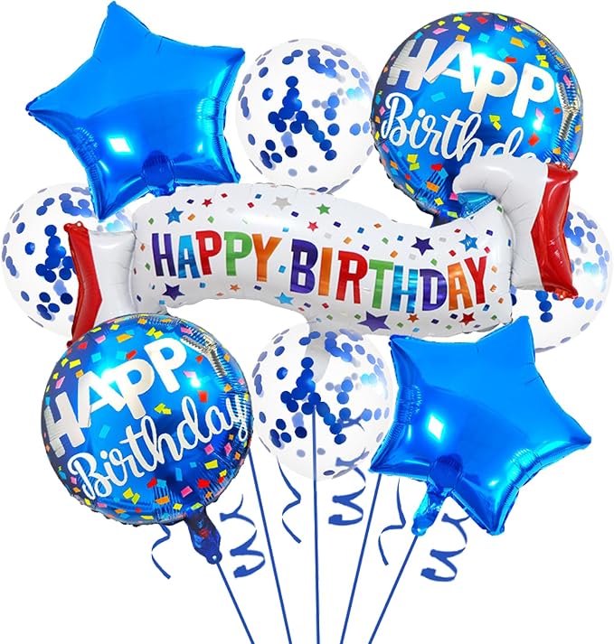Birthday Decoration Set Colorful Happy Birthday Banner Balloon by OSAMUHA
