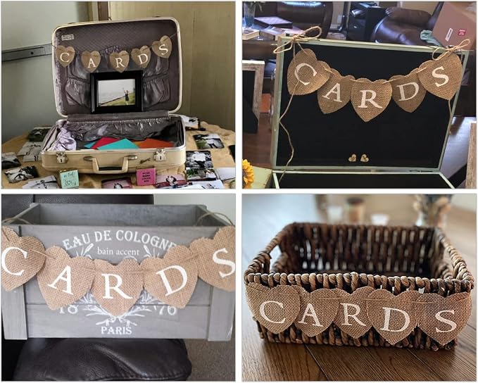 Cards Banner Heart Jute Burlap Banner Jute Garland - Image 6