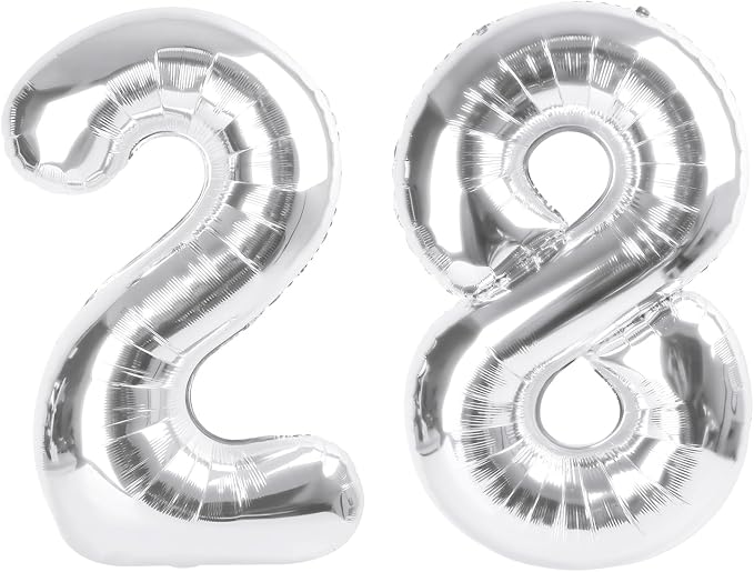 28 Balloon Numbers 40Inch for 28th Year Old Birthday Decorations, Inflation by Mluchee