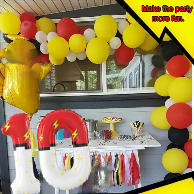 40 Inch Giant Red and White Cartoon Theme Number Foil Balloons - Image 6