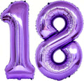 Purple 18 Number Balloons, 40 Inch Giant Number 18 Balloons Foil Mylar Helium by Lovoir