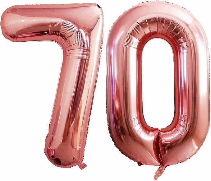 Number 70 Balloons for 70th Birthday Party Decorations, 42 Inch Jumbo Foil by GOER