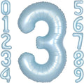 40 Inch Light Blue Number 3 Balloon 0-9 Big Helium Balloons | Large Giant by SULALABOO