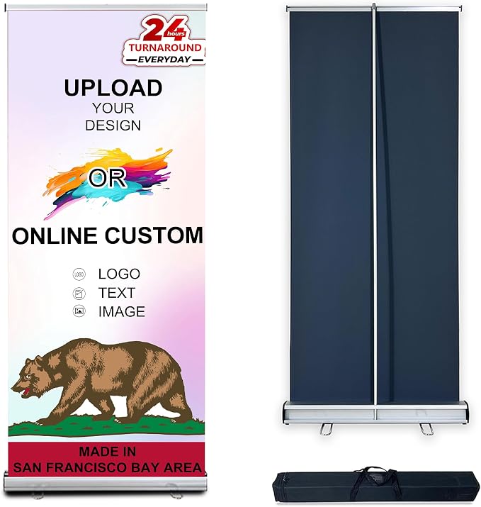 JUST 4 SIGNS CUSTOM Retractable Banner Stand 33.5"x80" MADE IN USA UV Printing by JUST4SIGNS