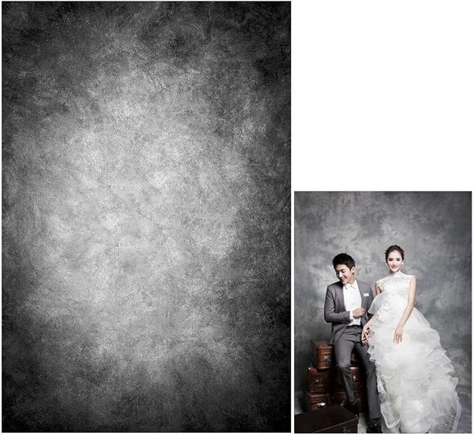 6x9ft Abstract Black Gray Portrait Photography Backdrops Photo Studio Prop by HMTFOTO