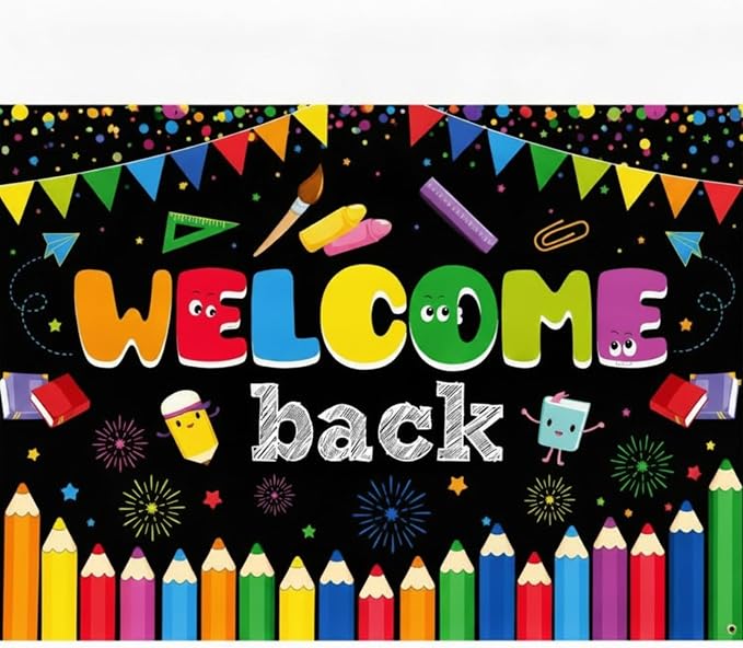 Tatuo Welcome Back to School Banner First Day of School Backdrop Banner Large by Tatuo