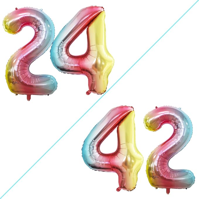 Number 24 Balloons for 24th Birthday Party Decorations, 42 Inch Jumbo Foil by GOER