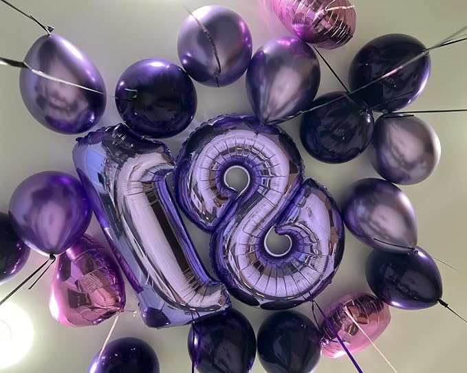 Number 7 Balloon 40 Inch Balloons Purple Birthday Decorations - Image 2