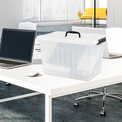 Asking 18 L Clear Plastic Storage Box with Handle, 4-Pack