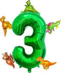LilyZheng 3rd Birthday Dinosaur Decorations, 40 Inch Dark Green Number 3 Balloon by LILYZHENG