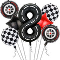 Race Car Balloons, 40 Inch Racetrack Number 8 Balloon, Big Number Balloons Black by Yexnum