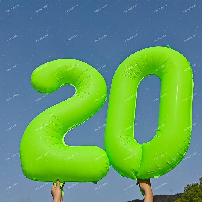 40IN Fluorescent Green Number 9 Balloons Glow In The Dark Green Balloon | - Image 4