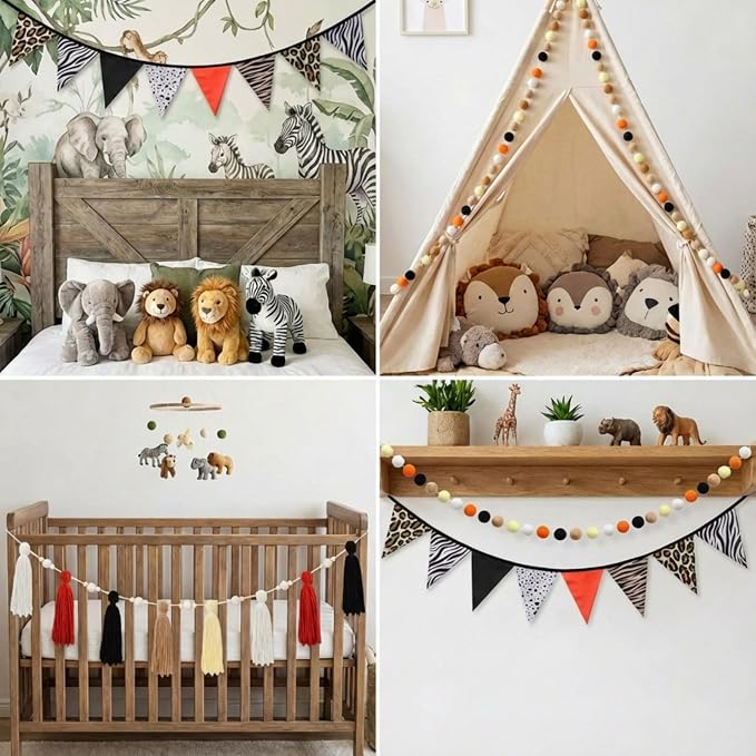 Hahafelt 4 Pcs Baby Shower Party Decoration Kit Pennant Bunting Banner Tassel - Image 4