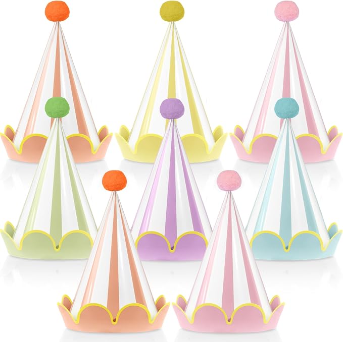 24pcs Pastel Birthday Party Hats by Oitnlaughter