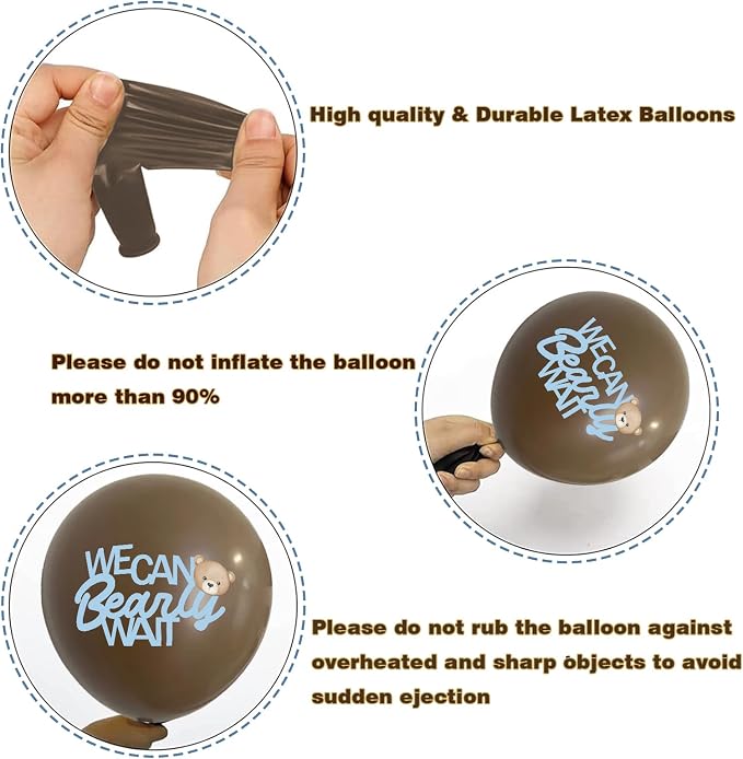 24Pcs Bear Balloons for We Can Beary Wait Baby Shower Decorations 12inch - Image 3