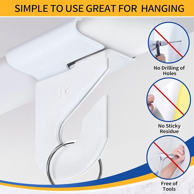 10 Pairs Drop Ceiling Hooks for Hanging, Suspended Track Ceiling Tile Clips - Image 6