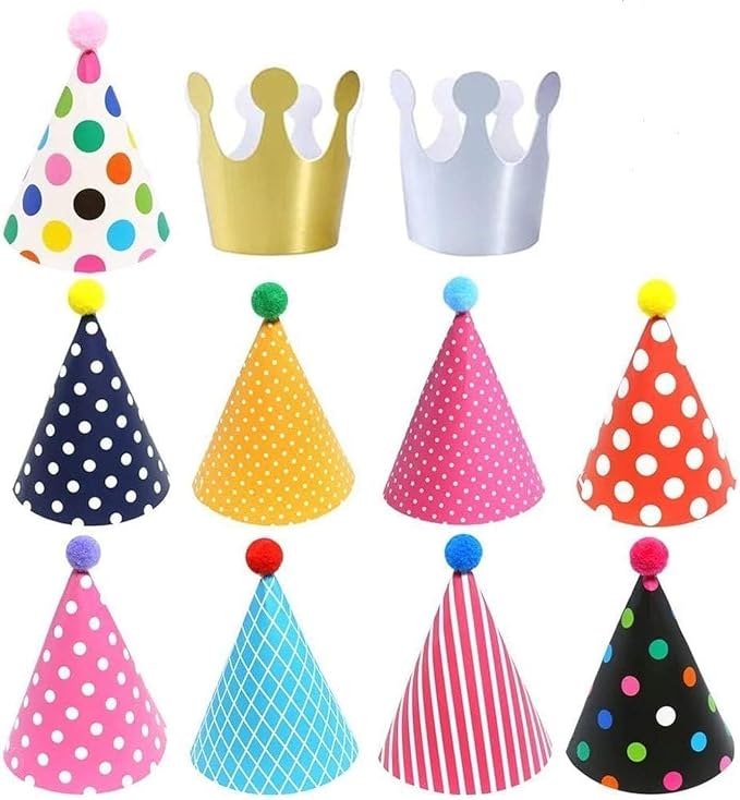 ELakiss 11PCS Birthday Party Cone Hats by ELakiss