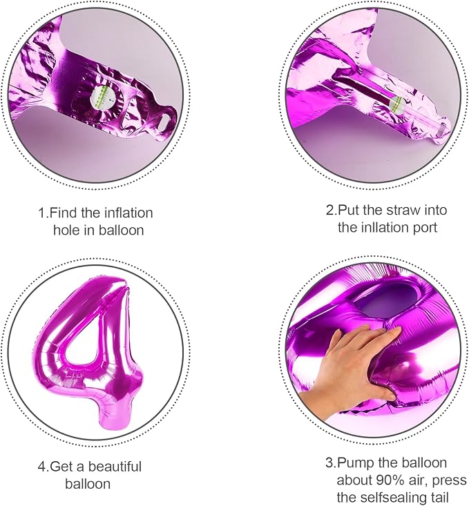 Number Balloons 40 Inch Rose Purple 6 Balloon - Image 6
