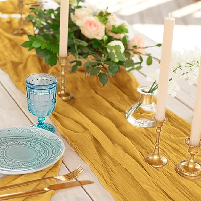 12 Pack Cheesecloth Table Runner, Runner Gauze Boho Wedding Decor Romantic - Image 4