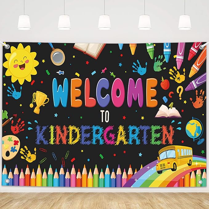 MEHOFOND 7x5ft Welcome to Kindergarten Banner Back to School Kids Classroom by MEHOFOND