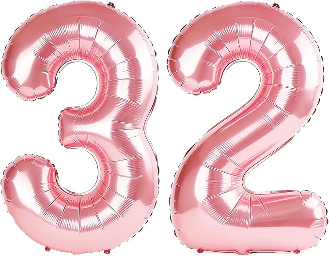 40 Inch Number 32 Balloons for 32nd Birthday Party Decorations, 0-100 Jewelry by FOBELEC