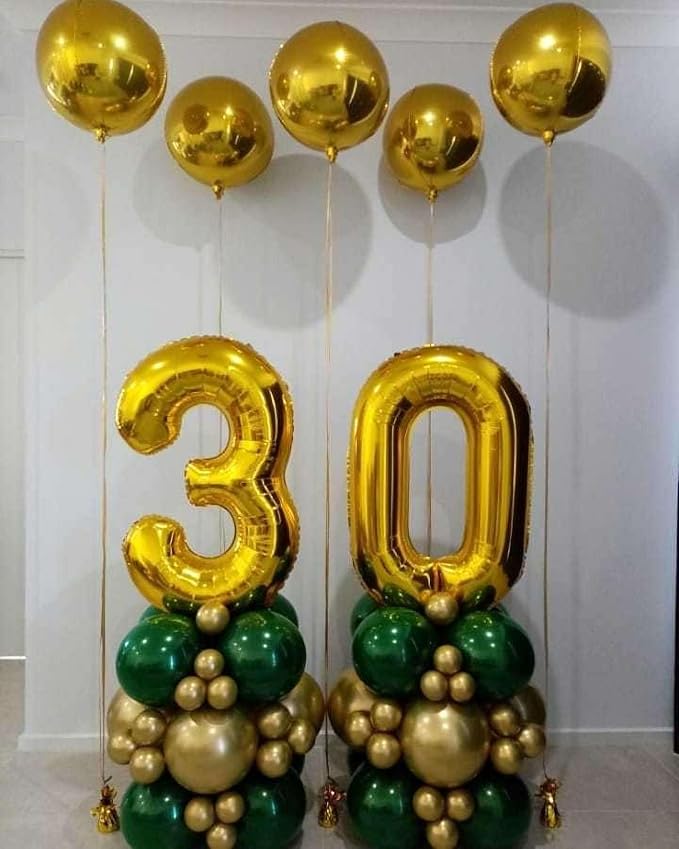 Gold 35 Number Balloons, 40 Inch Giant Number 35 Balloons Foil Mylar Helium - Image 6