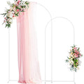 Wedding Arch Backdrop Stand 7.2FT, 6FT White Metal Arch Stand Set | Metal Arch by Wokceer