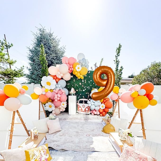 TONIFUL 40 Inch Orange Large Numbers Balloon 0-9 Birthday Party Decorations - Image 4