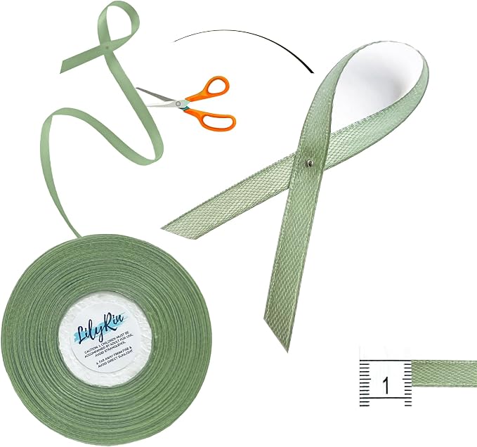 Sage Green Ribbon 1/4 Inches 36 Yards Satin Roll Perfect - Image 2
