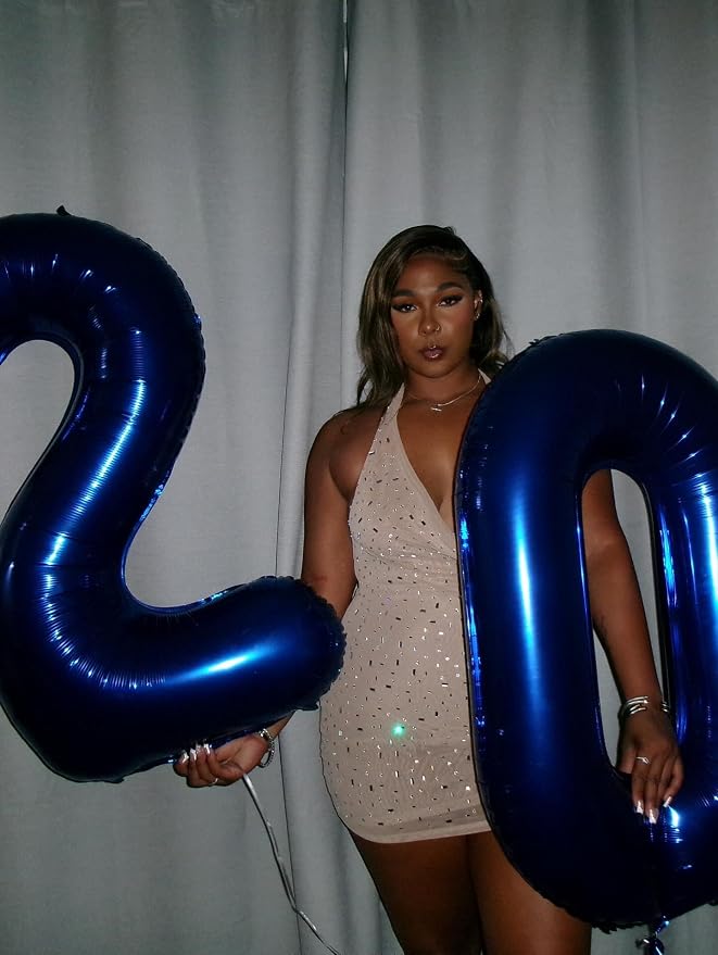 40 Inch Night Blue Number 5 Balloon, 5th Blue Birthday Party Decorations | 40 - Image 4