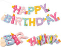 Unique Pre-Strung Handmade Wool Felt Pastel Happy Birthday Banner Garland | 3D by Unknown