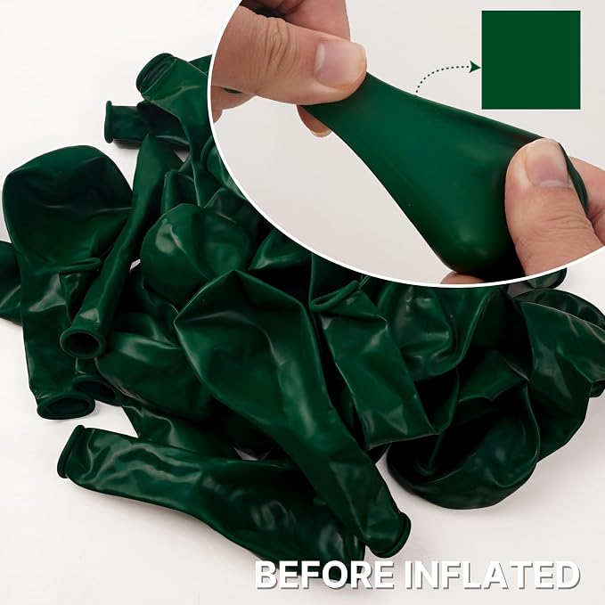 PartyWoo Dark Green Balloons 101pcs Emerald Hunter Forest Green Color | 12 Inch - Image 2