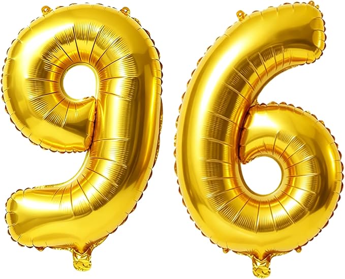 40 Inch Number 96 Balloons for 96th Birthday Party Decorations, 0-100 Gold by FOBELEC