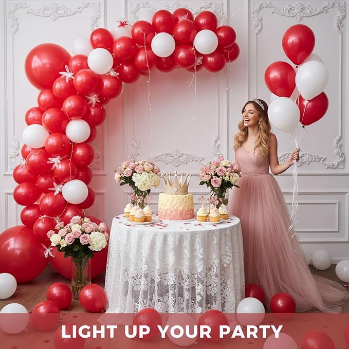 LOVESTOWN 18 Inch Red Large Balloons, Baby Shower Anniversary Festival Party - Image 3