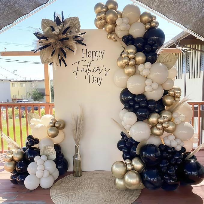 Black White Gold Balloons, 12 Inch 35PCS Black and White Balloon - Image 5