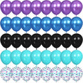 60 Pcs Black Purple Blue Balloons, Metallic Blue Purple Black Teal Confetti by Jobkoo