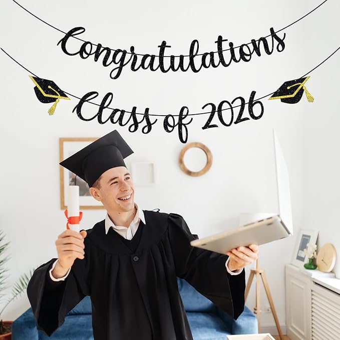 Congratulations Class of 2026 Banner, Congrats Grad Party Decor, 2026 - Image 6