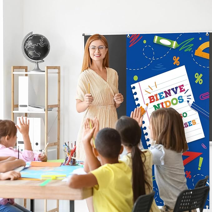 HunnmingRe Bienvenidos Regreso a Clases Banner Regreso a Clases Door Decor Back - Image 4