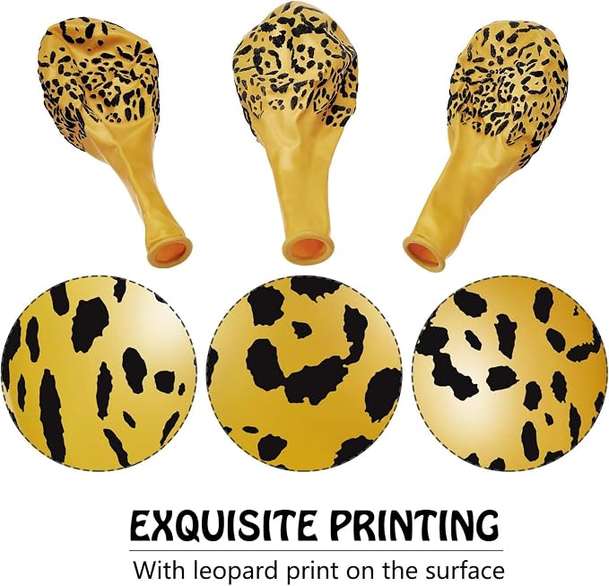 Gejoy 50 Pcs Cheetah Balloons Leopard Print Balloons 12 Inch Spots Latex - Image 4